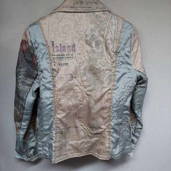 Scissors Paper Rock Art-Wear Large Loose Collar Two-Button Outerwear Blazer USA - Picture 5 of 11